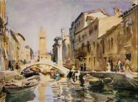 (image for) Handmade Oil painting for home canvas, oil painting framed canvas for living room John Singer Sargenti's art Venetian Canal 1913
